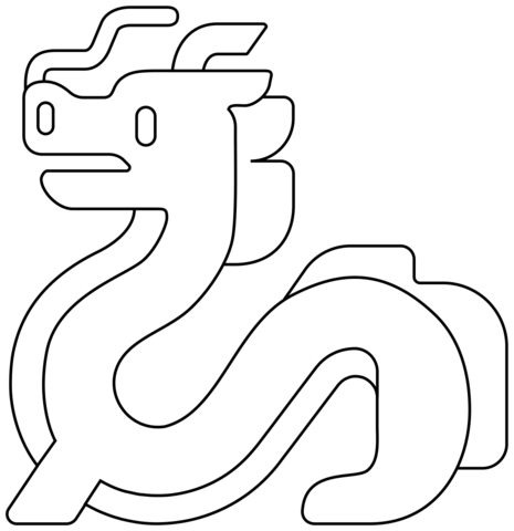 Dragon Emoji Coloring Page